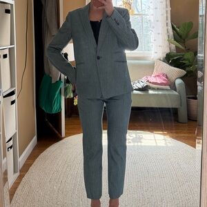 Banana Republic Pinstripe Gray Pantsuit